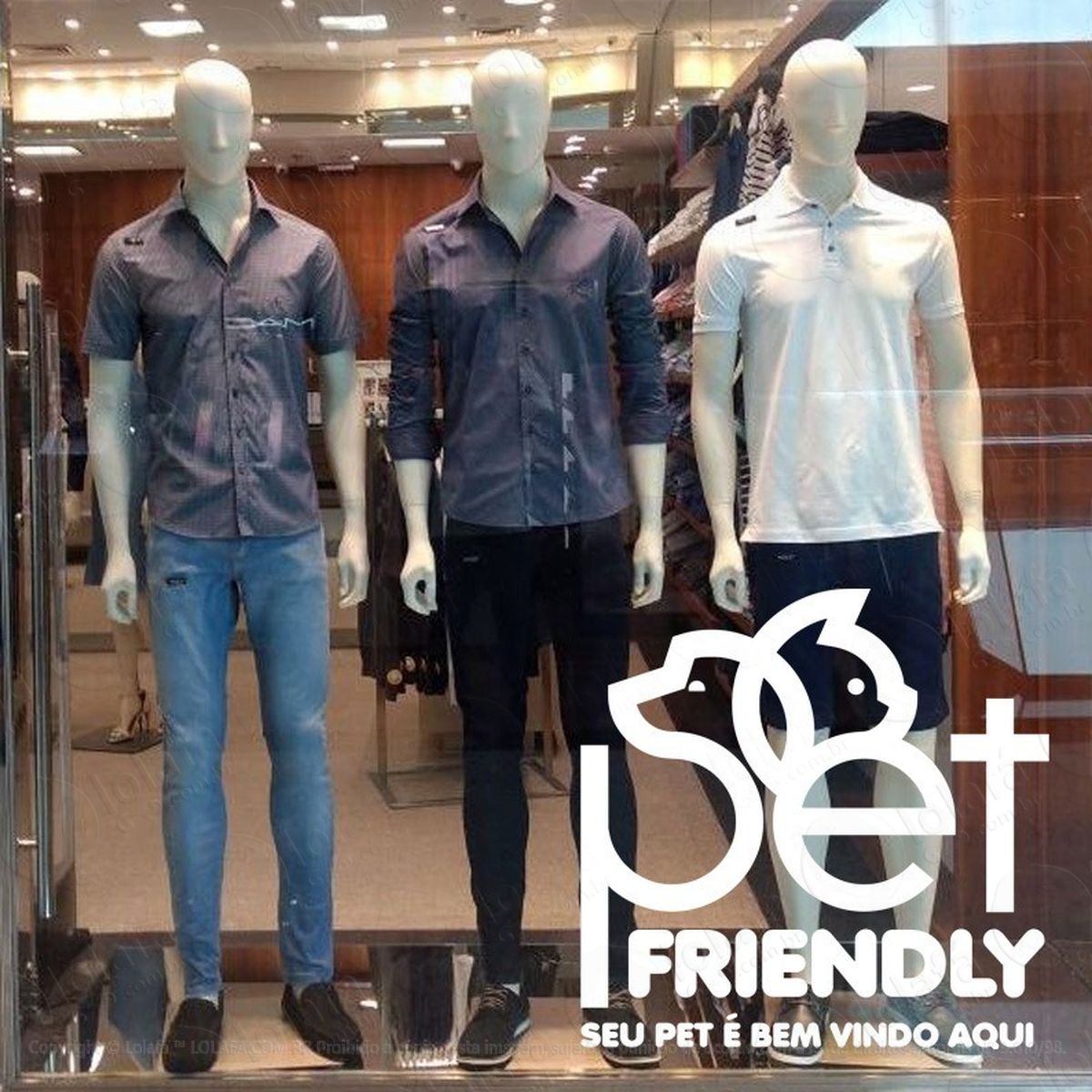 Adesivo Decorativo Vitrine Pet Friendly Seu Pet É Bem Vindo Mod:4630