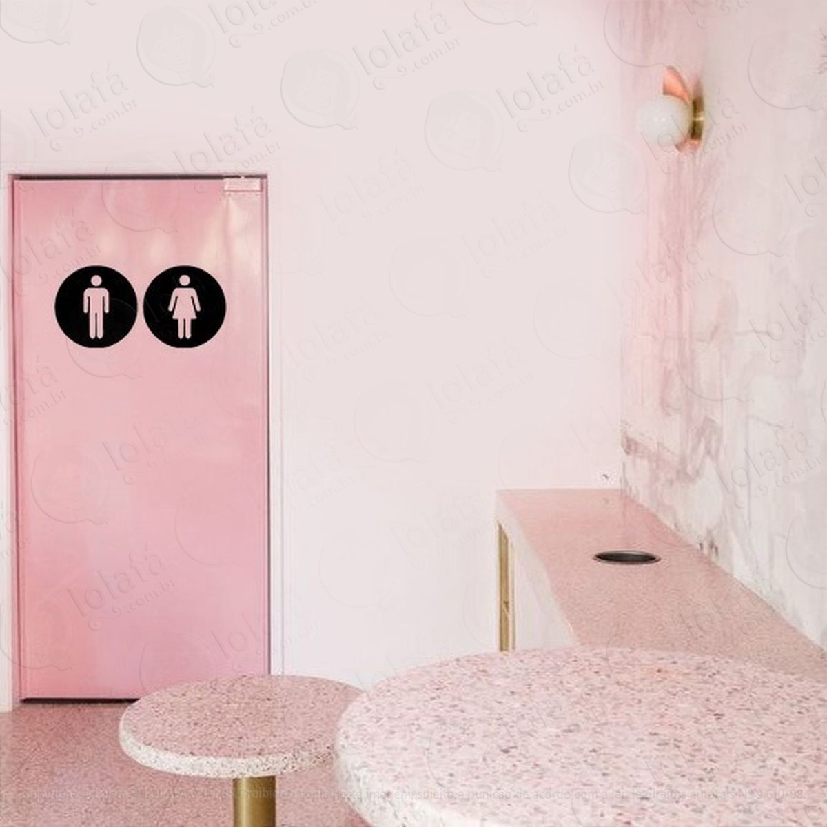 Adesivo Porta Banheiro Wc Unissex Homem Mulher Mod:4645