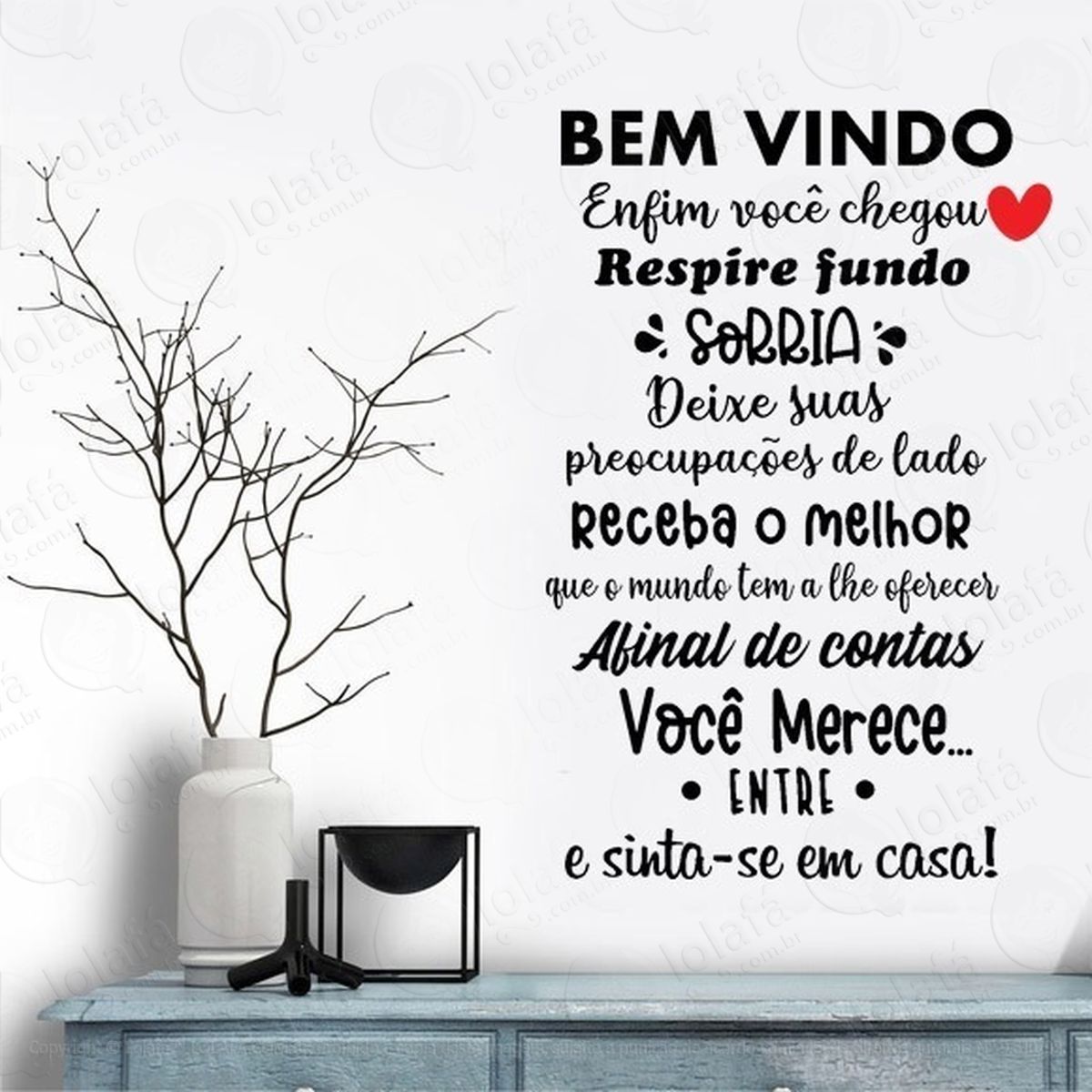 adesivo de parede frase bem vindo mod:4656