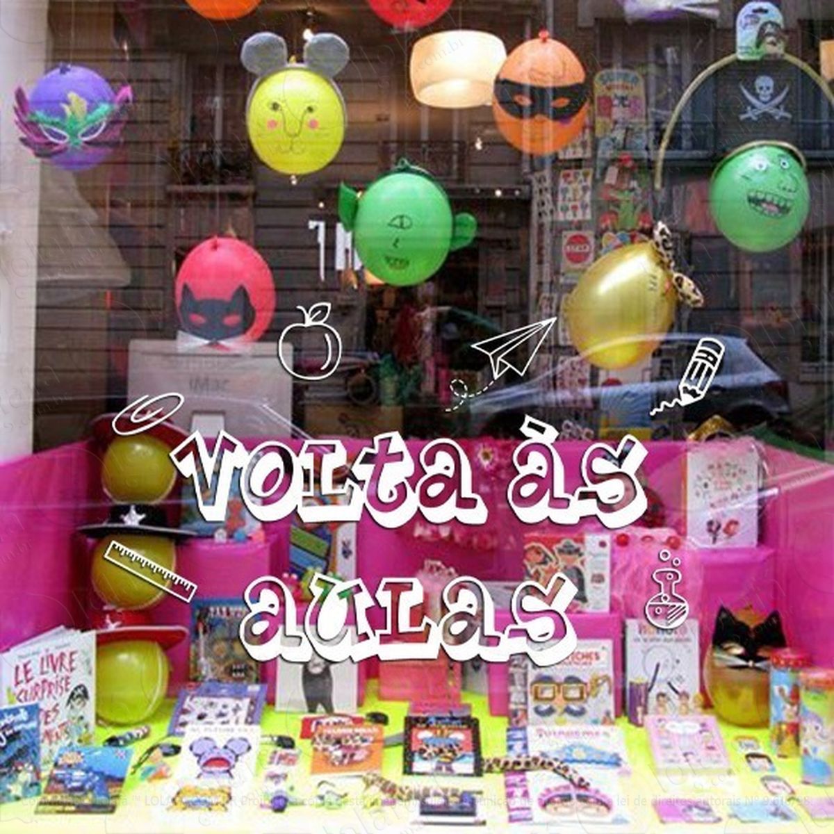 adesivo decorativo vitrine papelaria volta Às aulas mod:4695