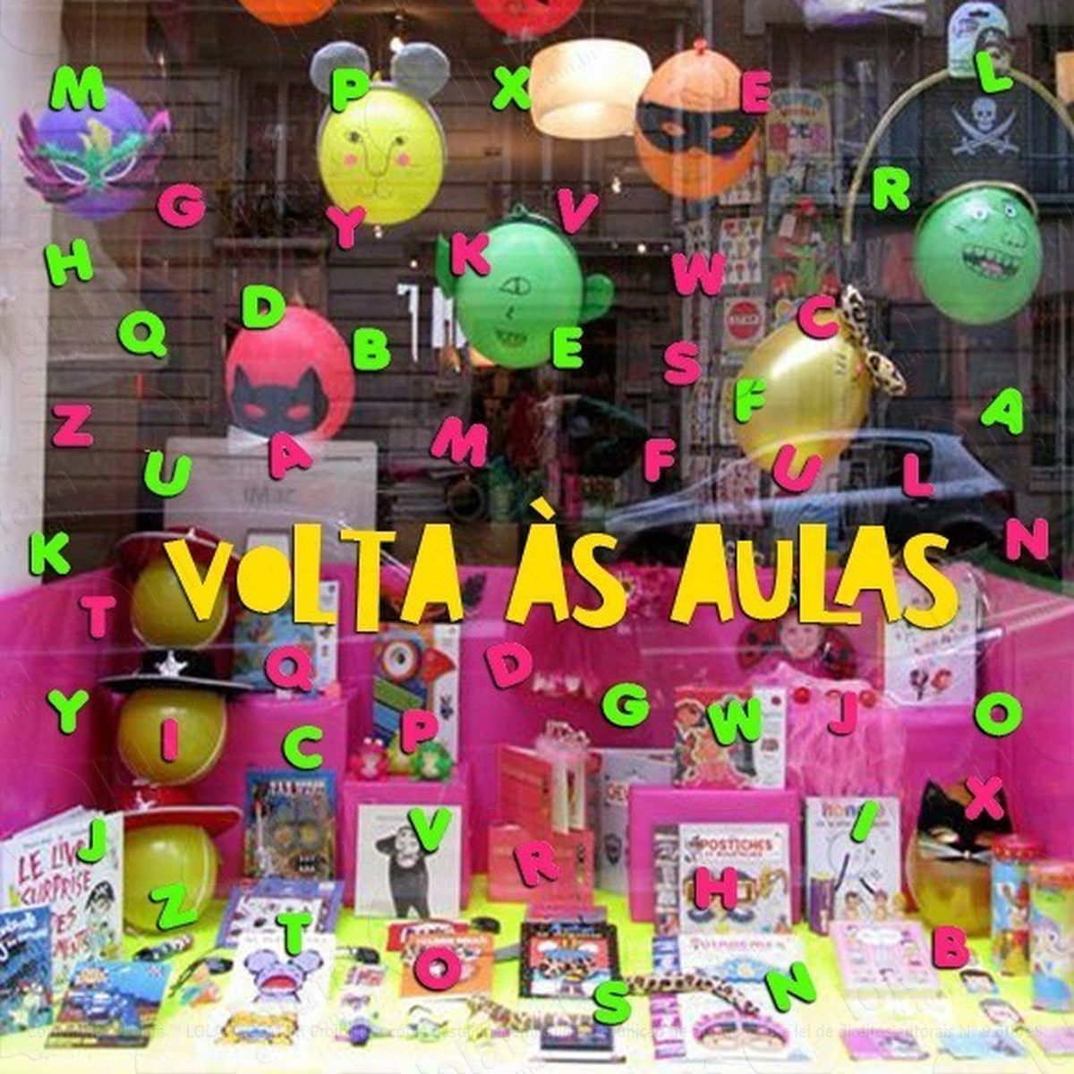 Adesivo Decorativo Vitrine Volta Às Aulas Alfabeto Mod:4704