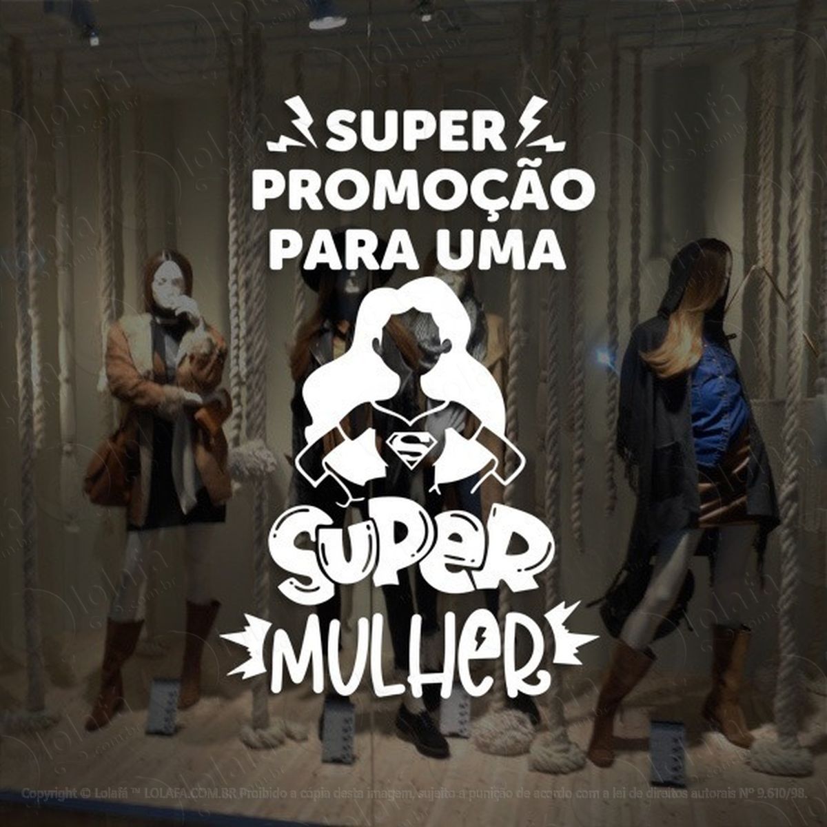 adesivo decorativo vitrine dia da mulher super promoção mod:4714