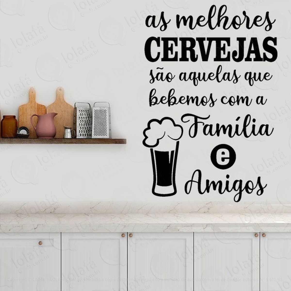adesivo de parede frase as melhores cervejas mod:4725