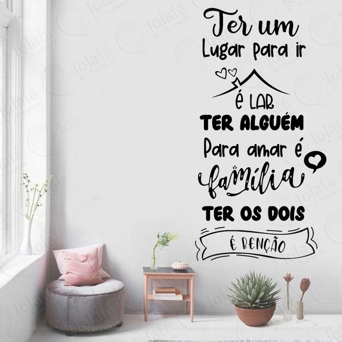 adesivo de parede frase ter alguém para amar mod:4744