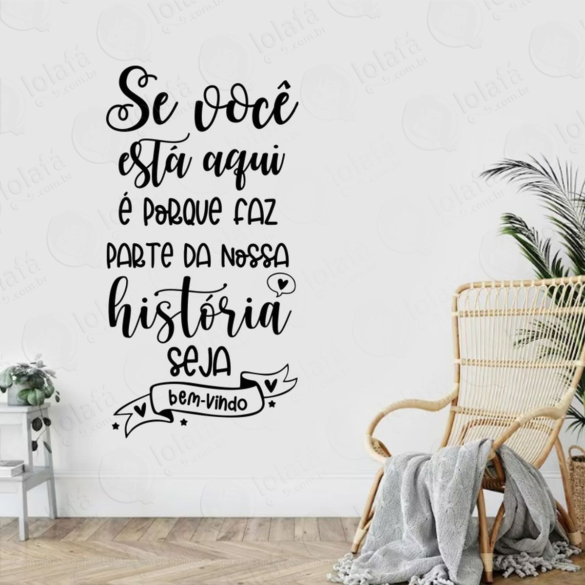 adesivo de parede frase seja bem vindo mod:4753