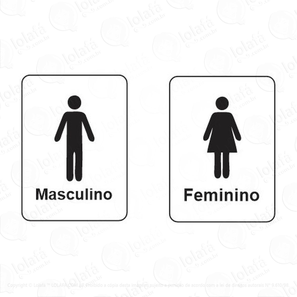 Placa De Sanitário Porta De Banheiros Mascul Femin Mod:4999