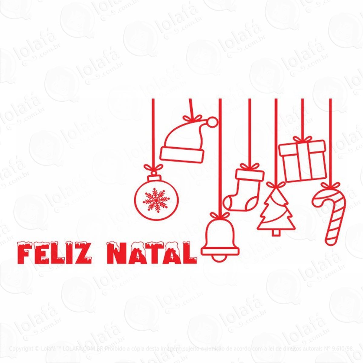 adesivo para vitrine de loja feliz natal mod:5064