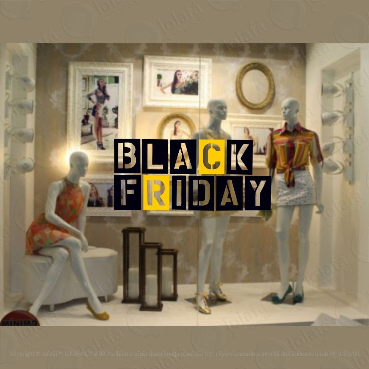adesivo black friday para loja vitrine parede mod:5201