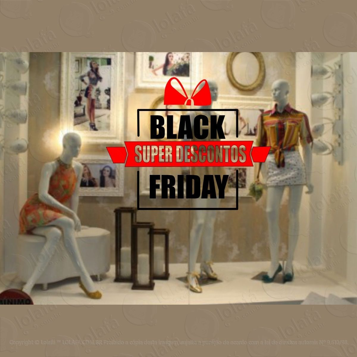 Adesivo Para Vitrine Loja Presente Black Friday Mod:5263