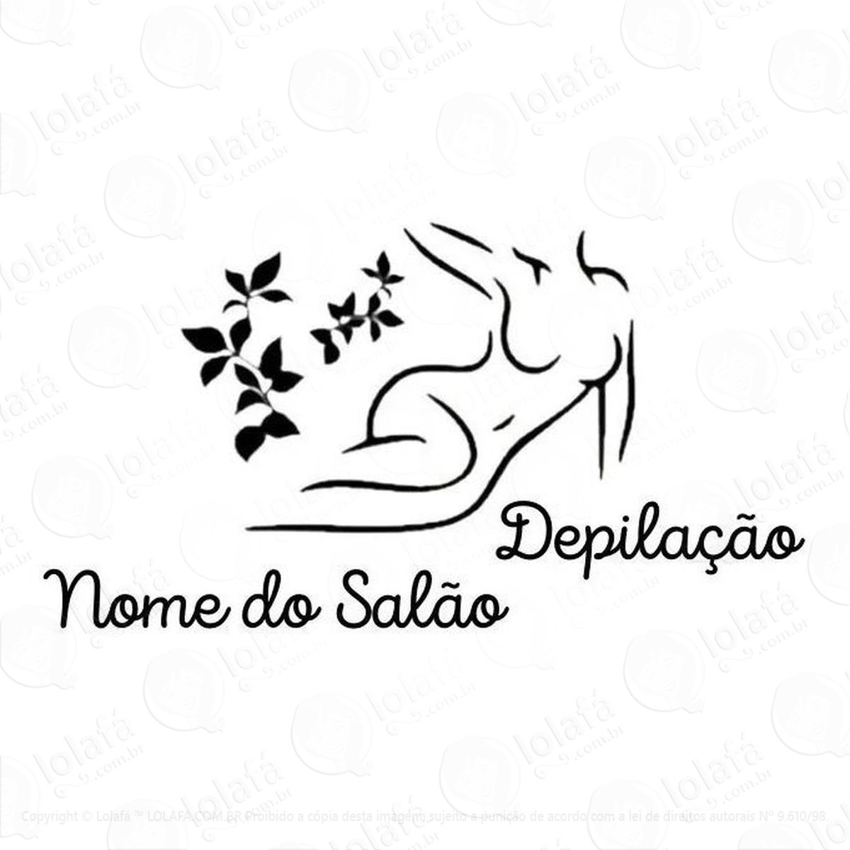 adesivo papel parede salão beleza estética mulher depilação mod:5675