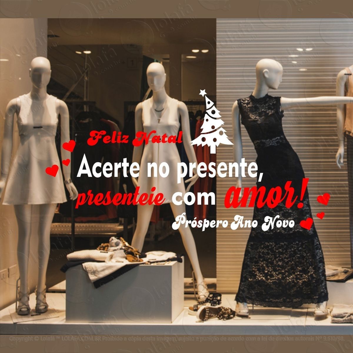adesivo para vitrine loja feliz natal feliz ano novo mod:5767