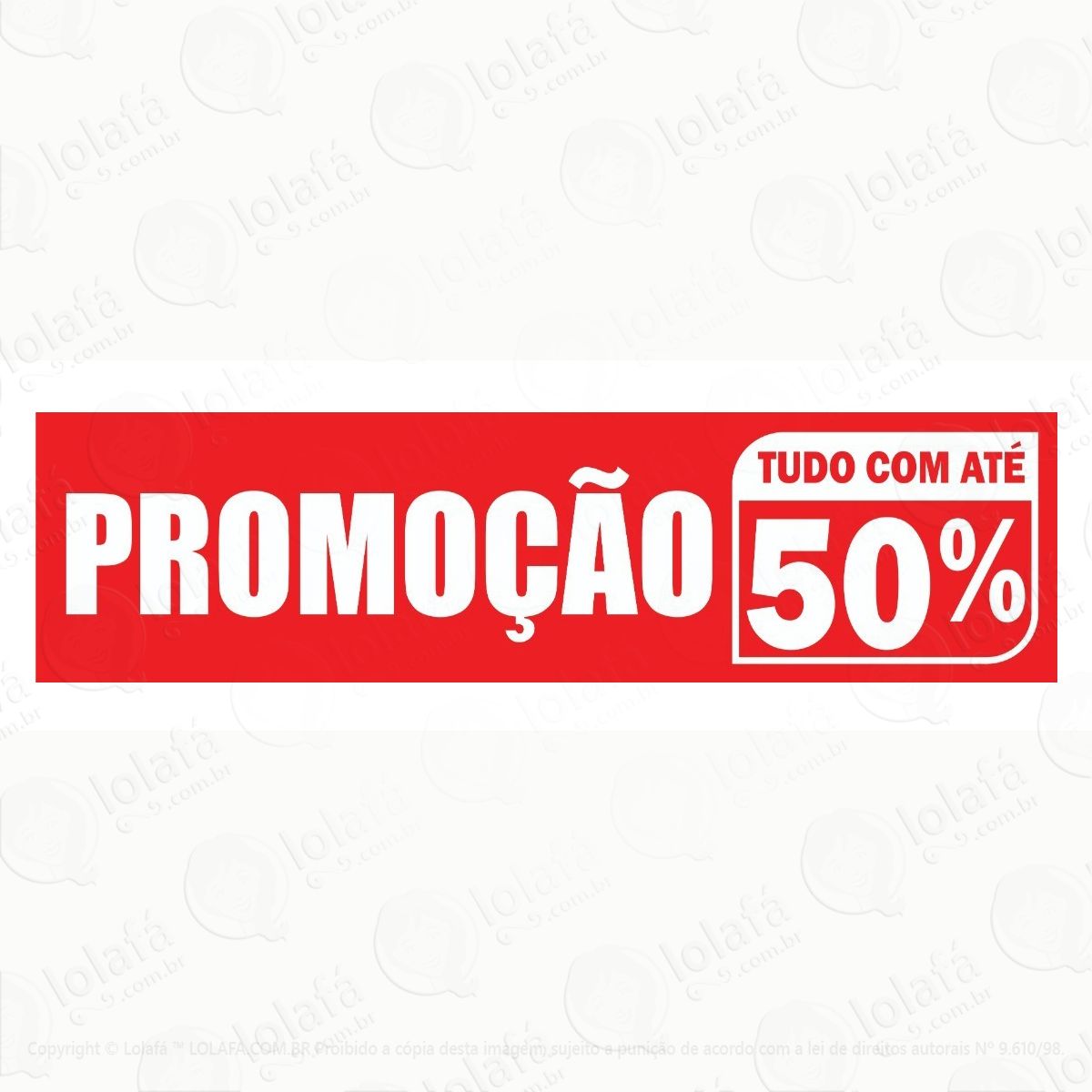 adesivo promoção 50% para vitrine liquidação mod:5803