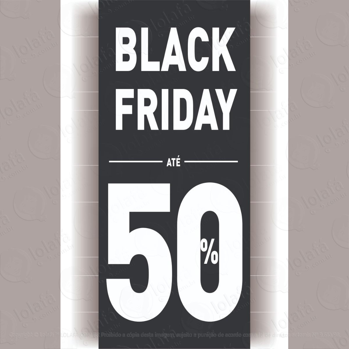 Adesivo Vertical Black Friday Black Week 50% Mod:5814
