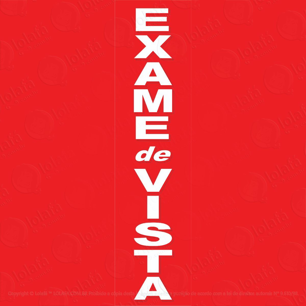 adesivo vertical para Ótica exame de vista adesivos de parede para sua empresa mod:5831