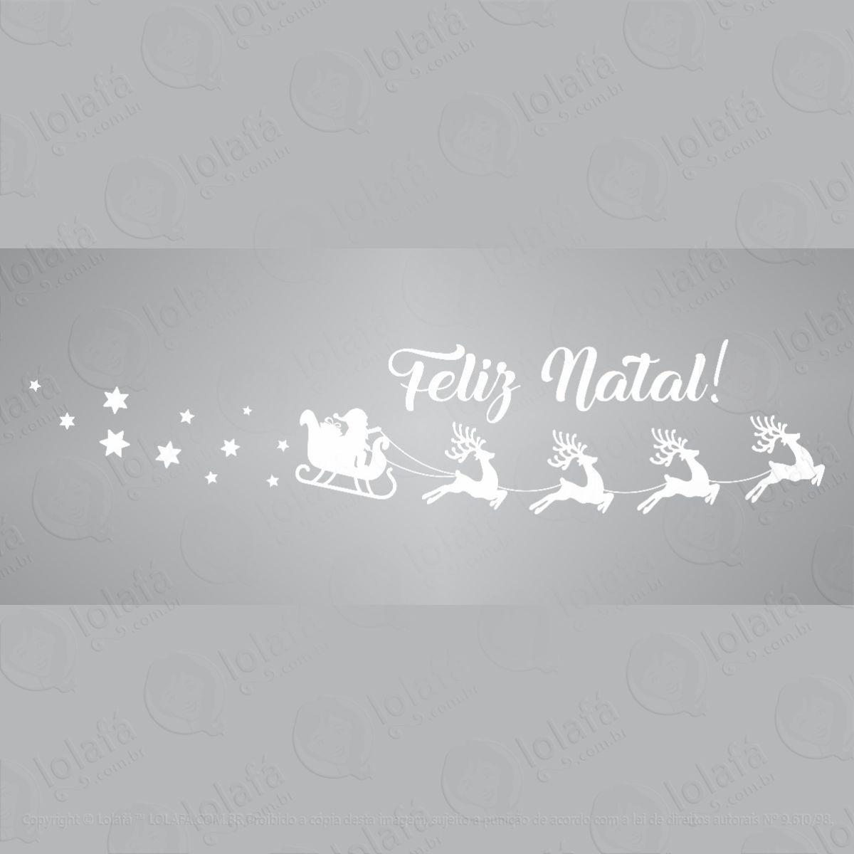 adesivo feliz natal treno papai noel vinil recorte vitrine mod:5880