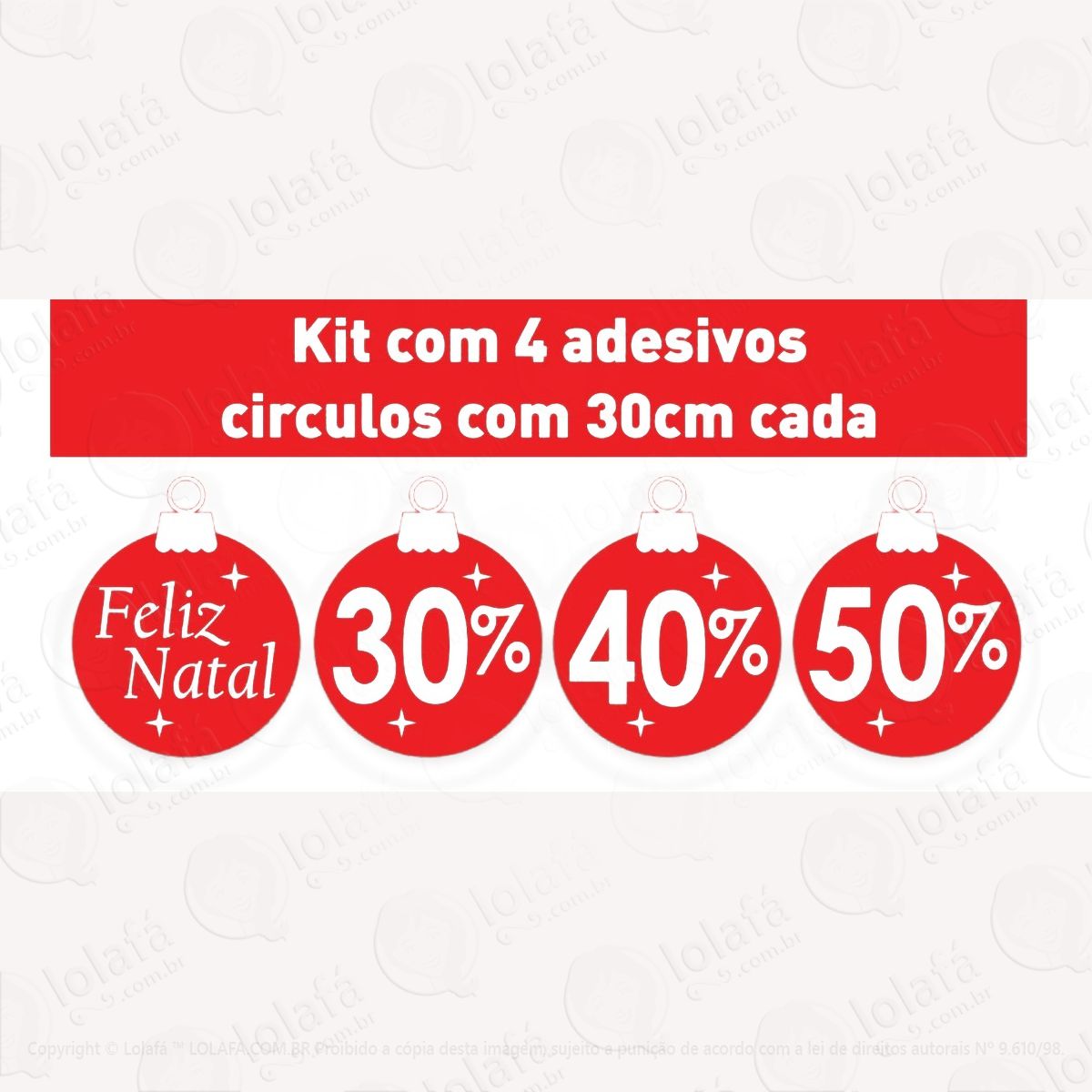 kit adesivo pra vitrines 4x círculos natal promoção mod:5898