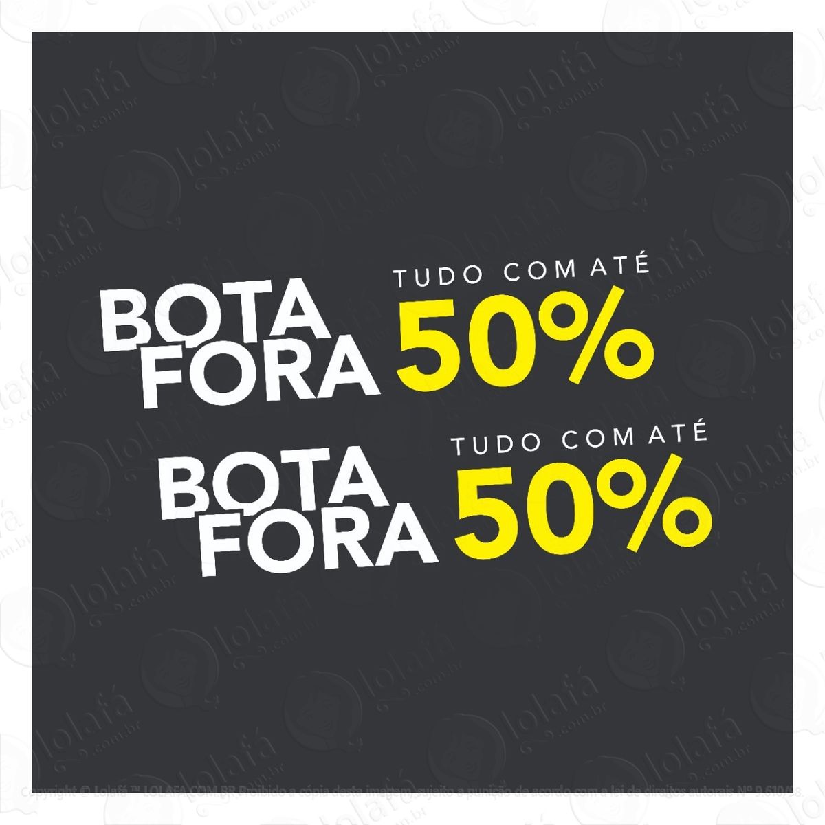 kit com 2 adesivos para vitrine bota fora tudo com até 50% mod:5901