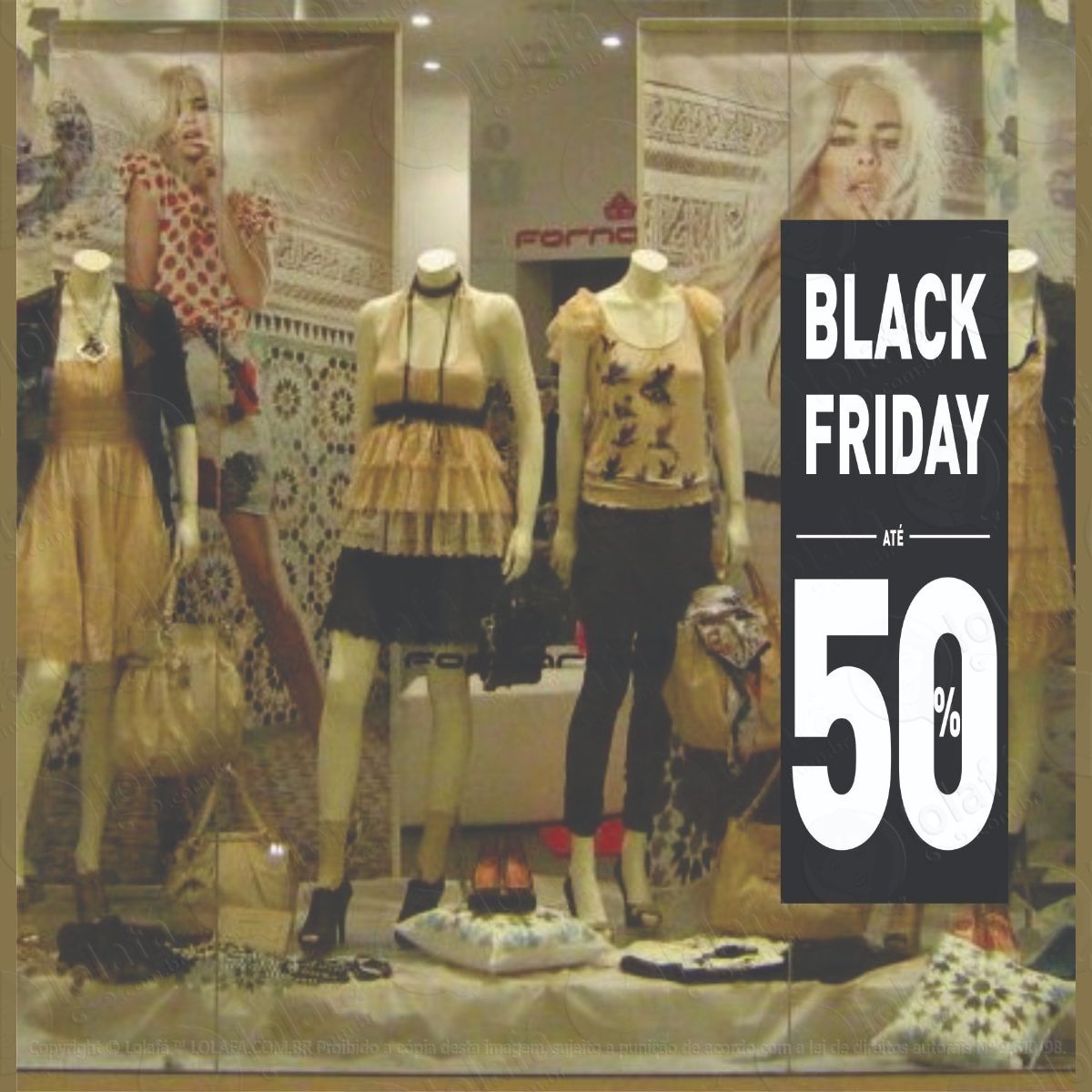 Adesivo Vertical Black Friday Black Week 50% Mod:5923