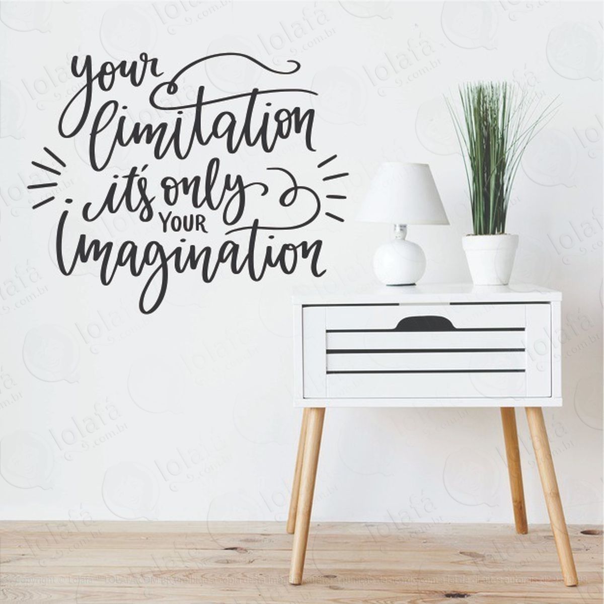 adesivo frase your limitation its only your imagination mod:5936
