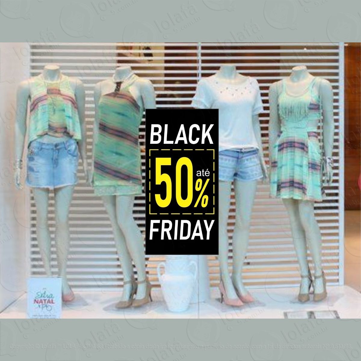 adesivo para vitrine black friday 50% mod:5942