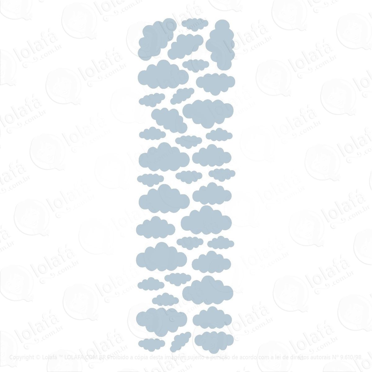 adesivo decorativo nuvens para quarto de bebe mod:5945