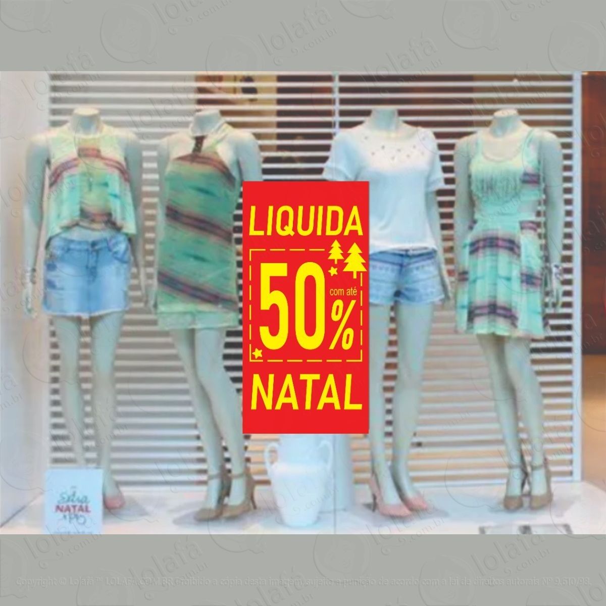 adesivo para vitrine natal promoção liquida 50% mod:5997