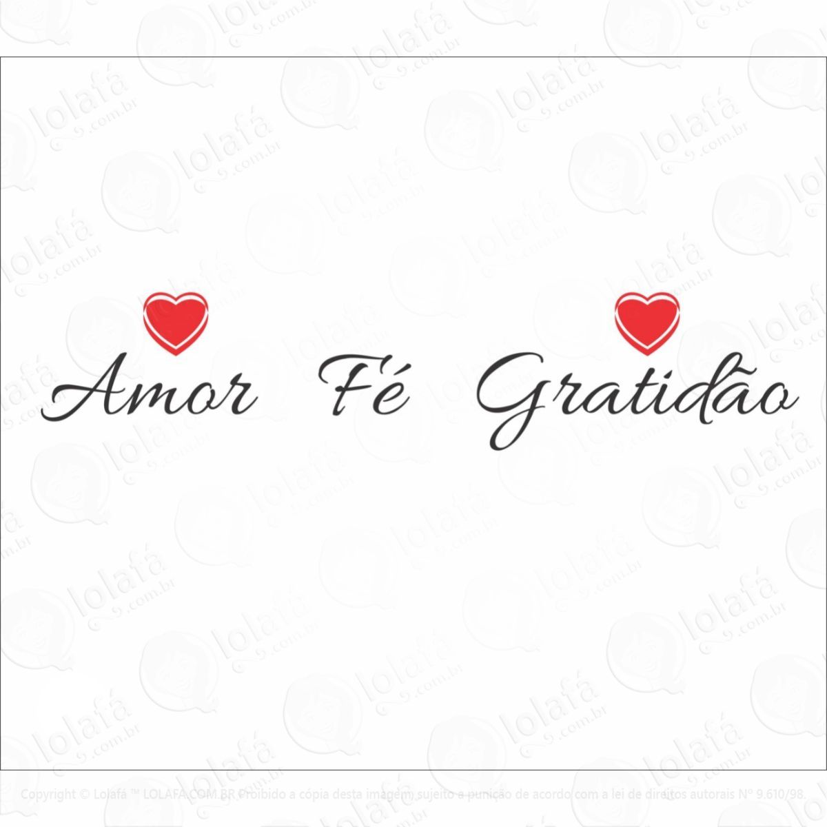 adesivo parede decorativo amor fé gratidão mod:6149