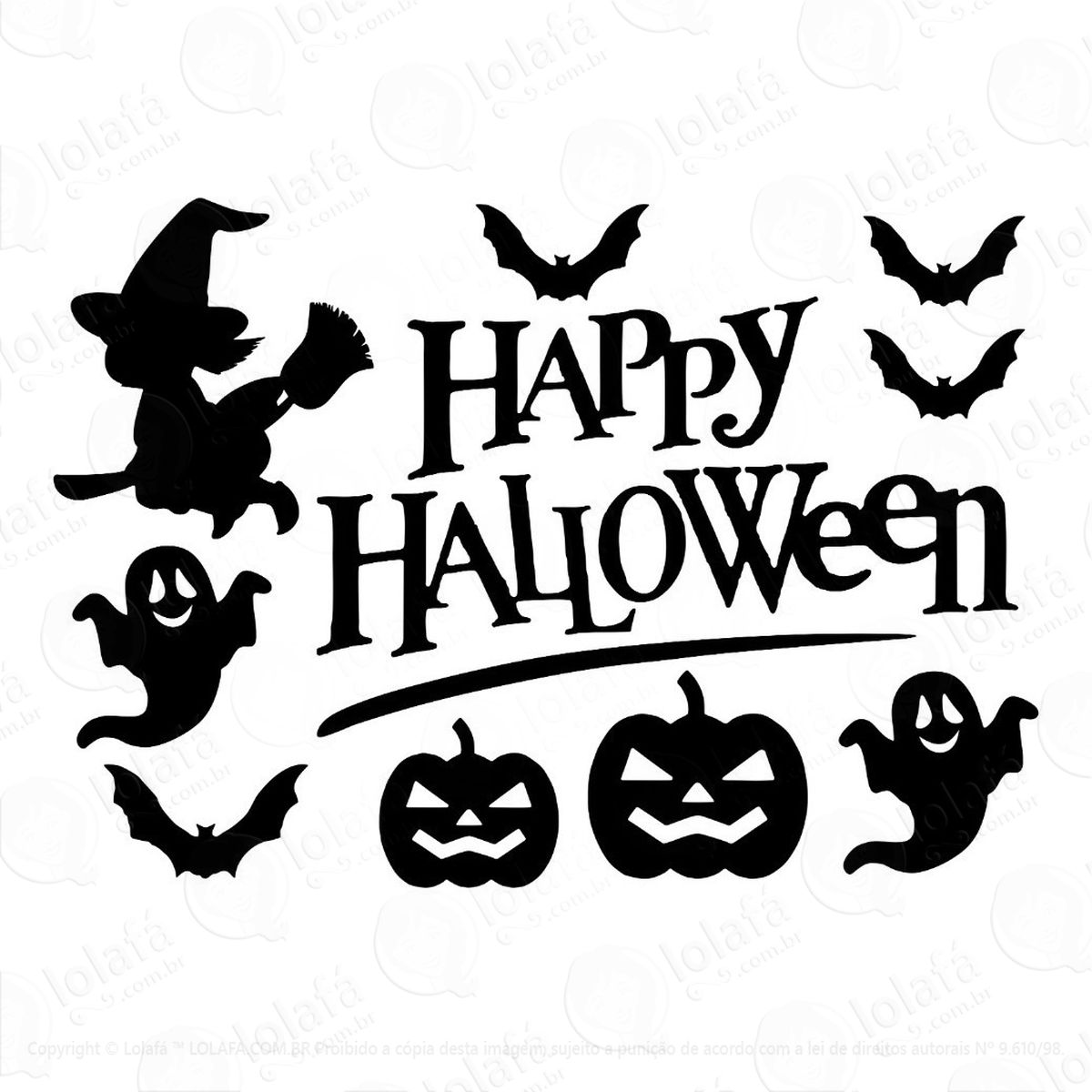 adesivo vinil p/ balão happy halloween mod:6360
