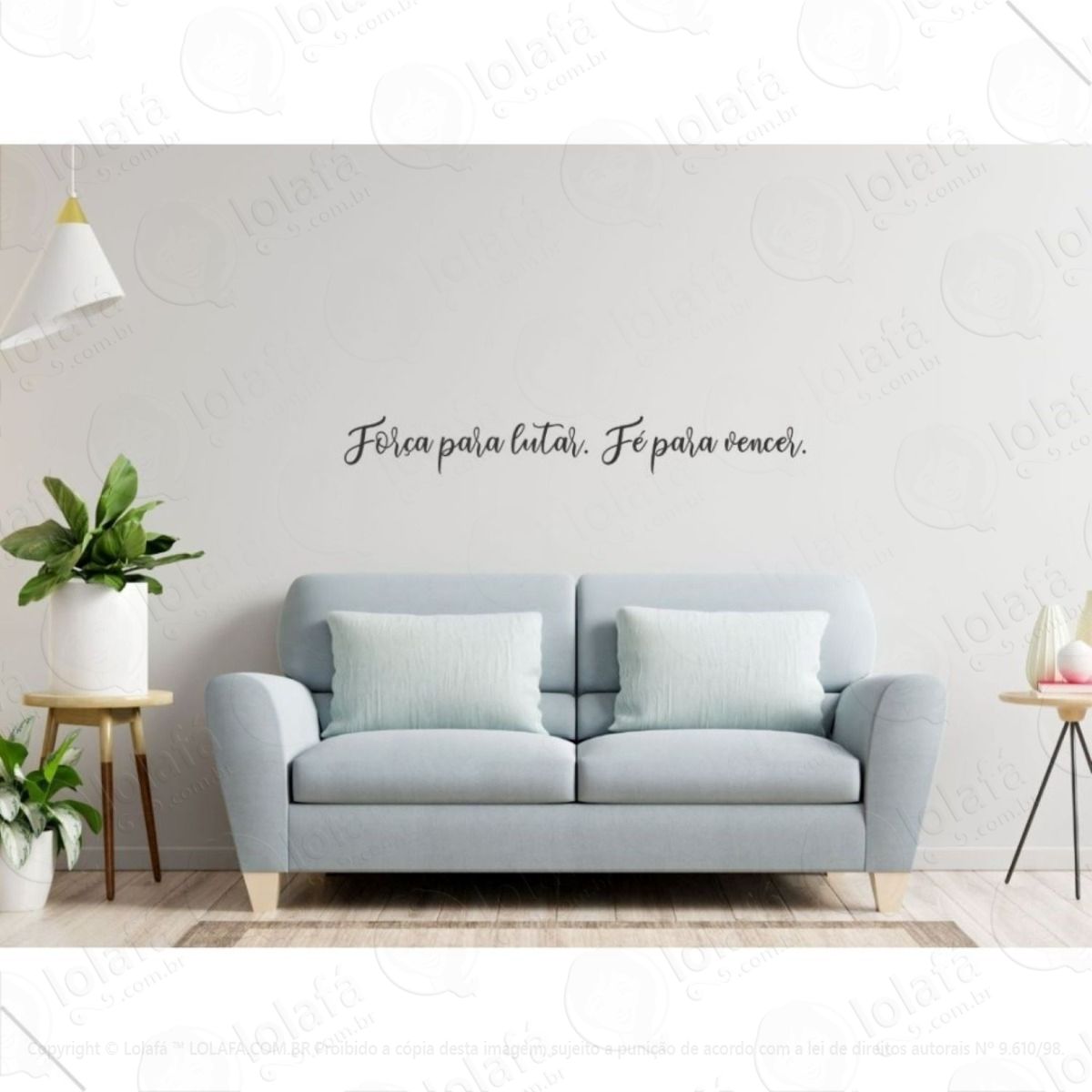 adesivo decorativo de parede frase força para lutar e vencer mod:6808