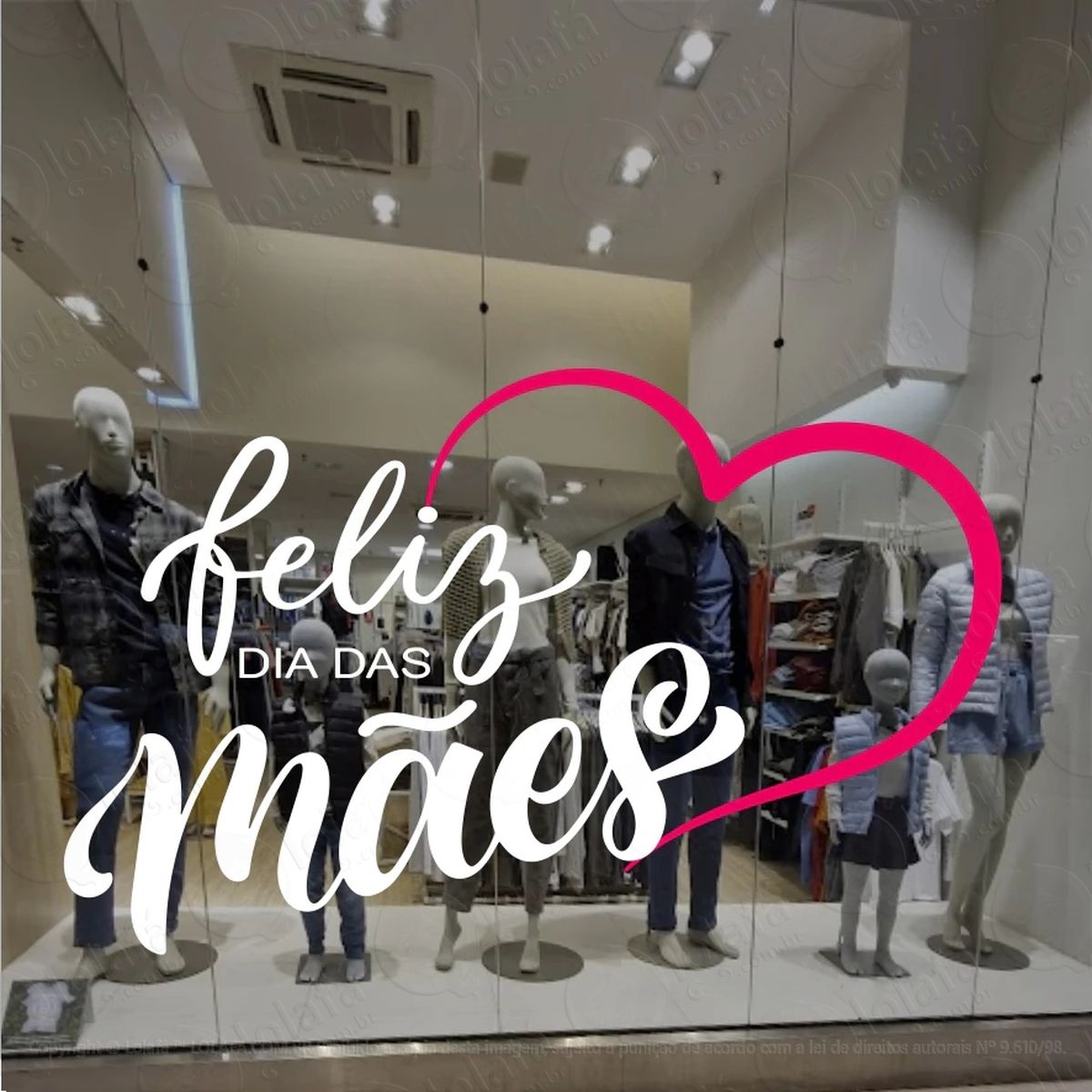 Adesivo Para Vitrine Feliz Dia Das Mães Mod:5