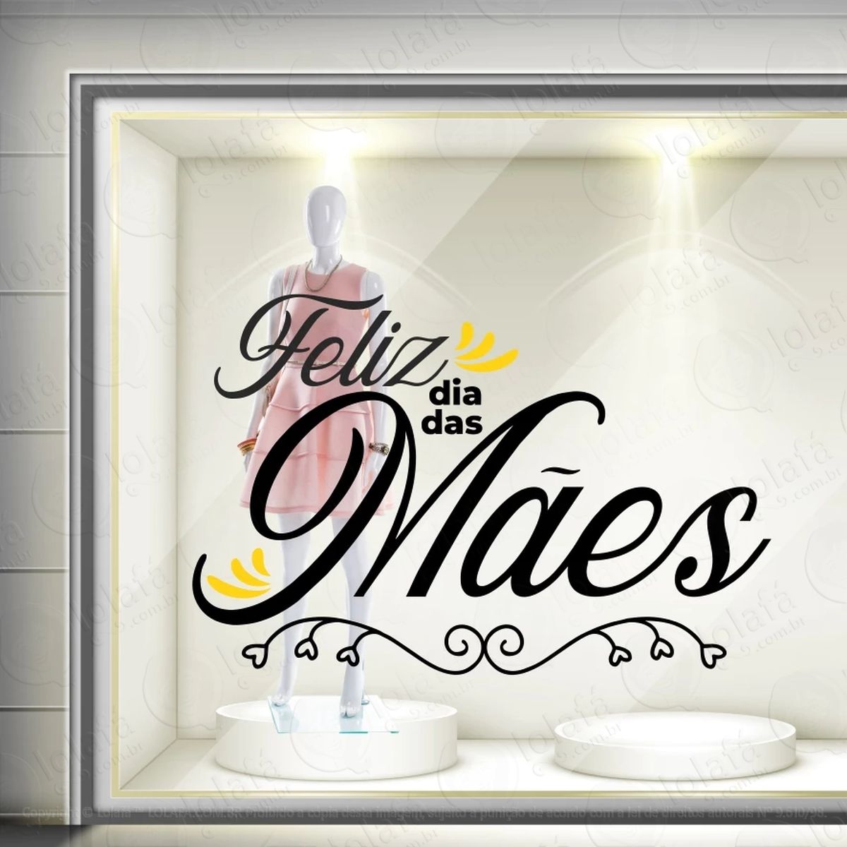 Adesivo Para Vitrine Feliz Dia Das Mães Mod:6