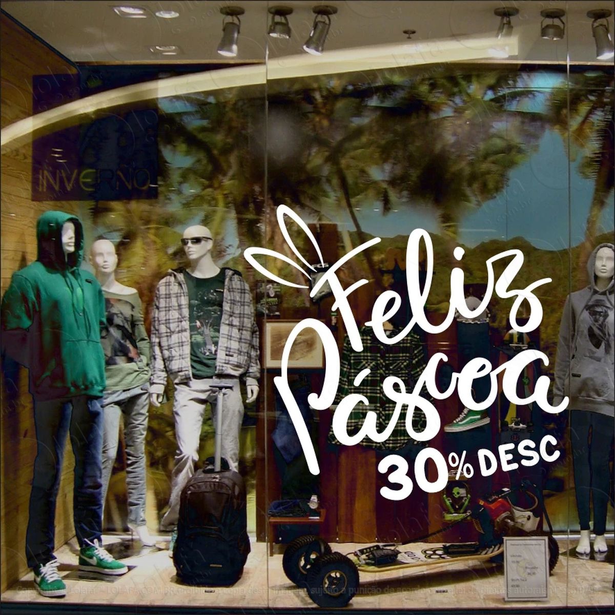 adesivo vitrine de páscoa 30% desconto mod:8