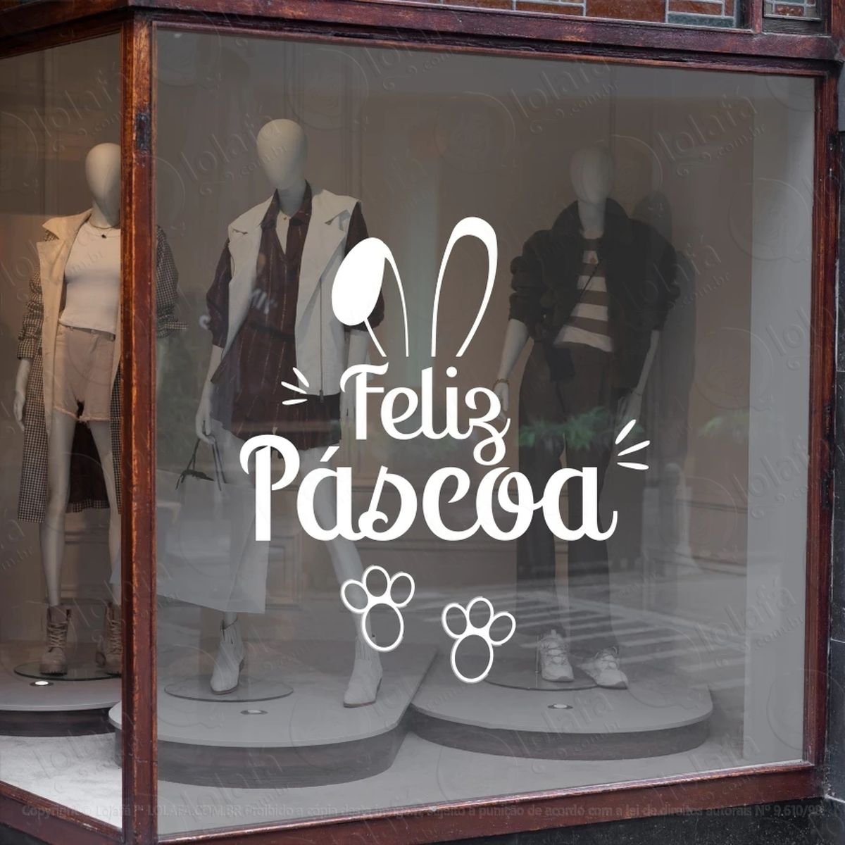 adesivo vitrine de páscoa mod:10