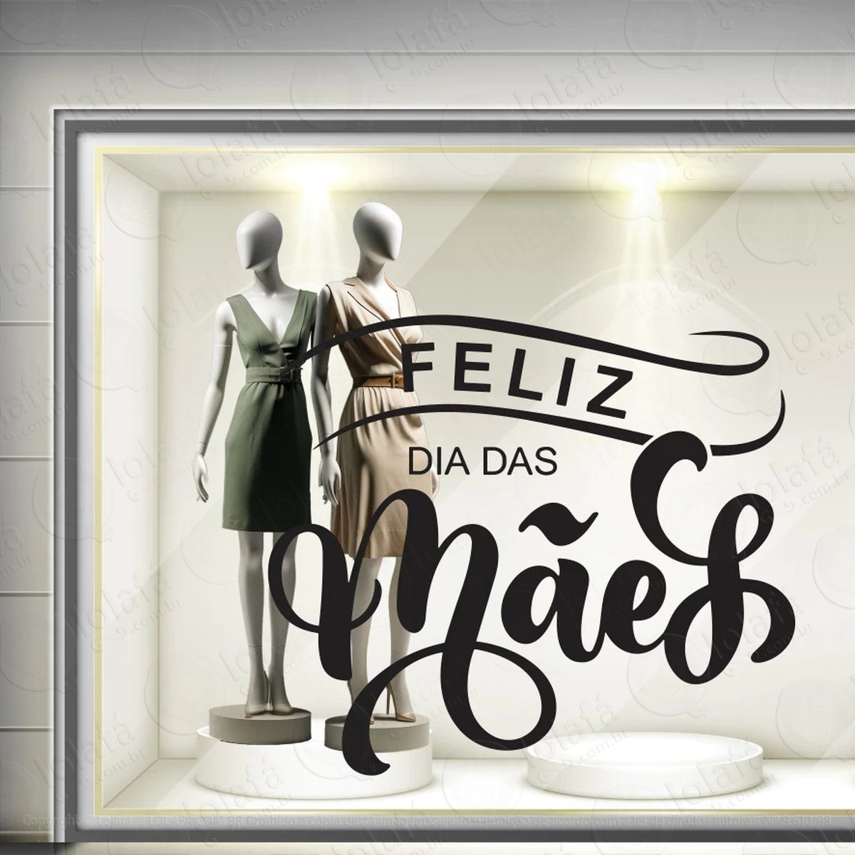 adesivo vitrine feliz dia das mães mod:15