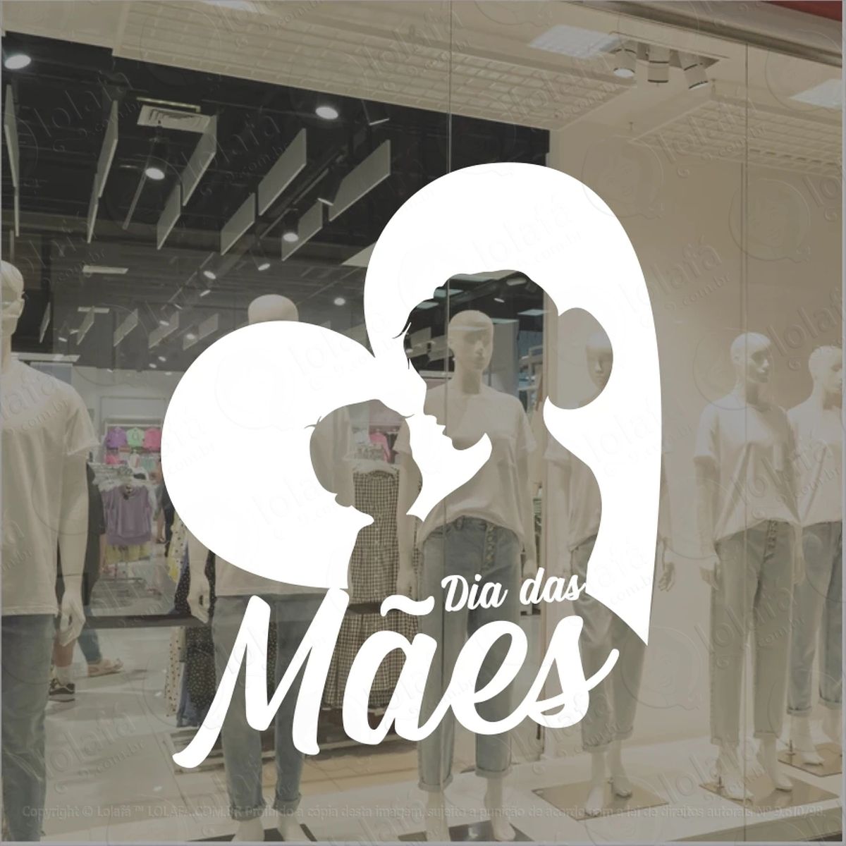 adesivo vitrine feliz dia das mães mod:16