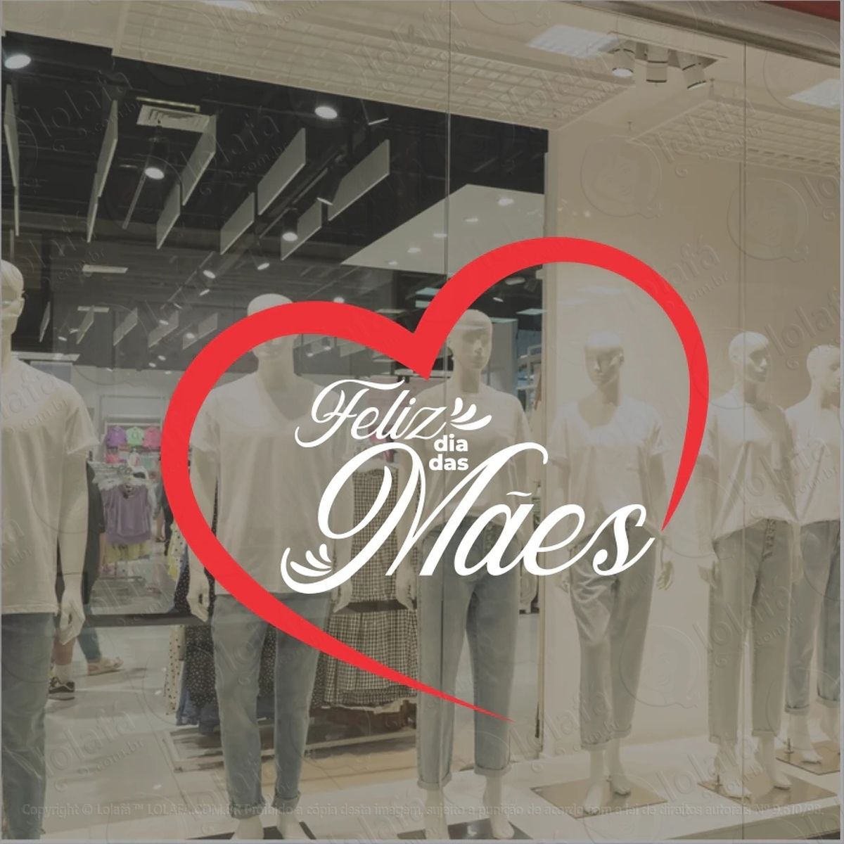 adesivo vitrine feliz dia das mães mod:17