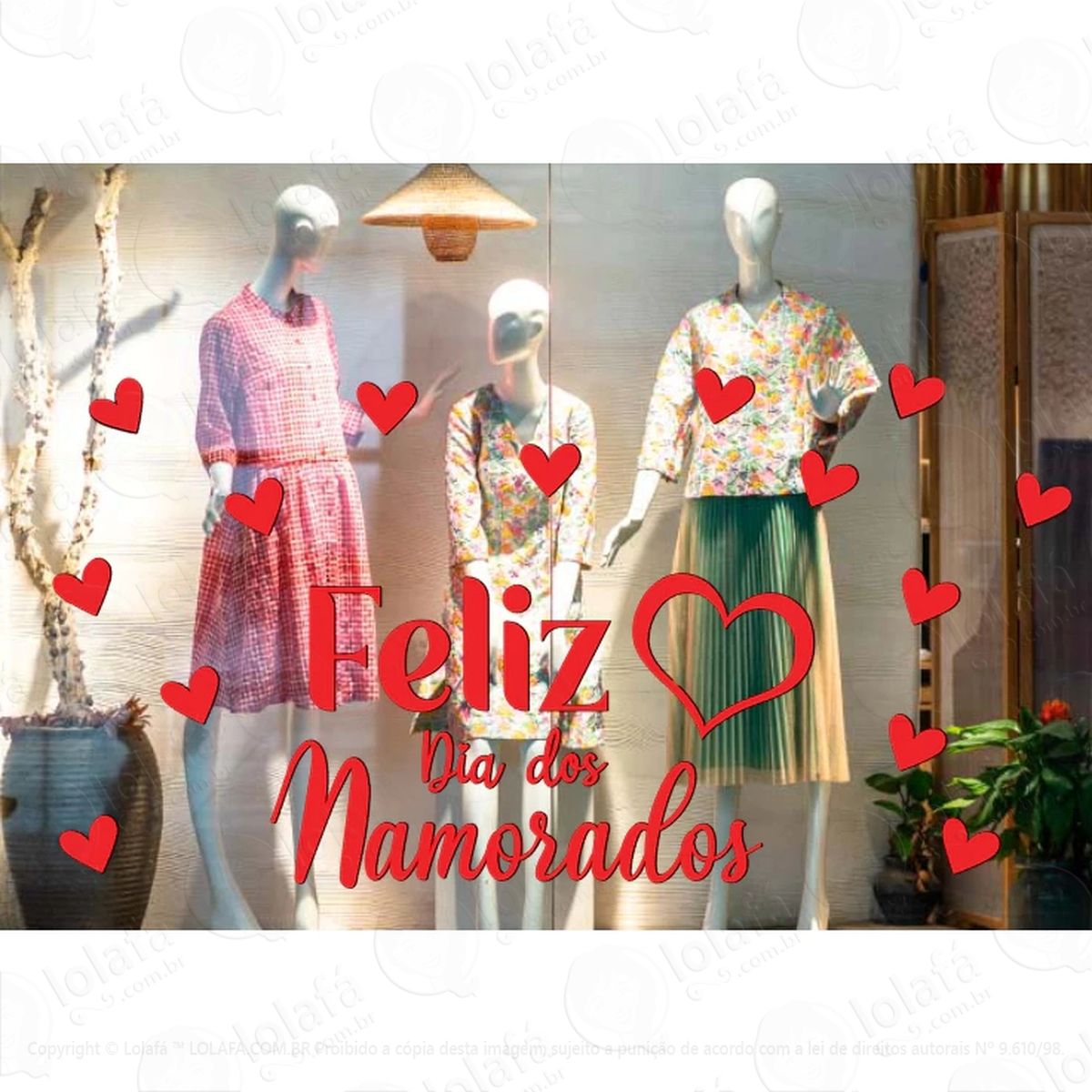 Adesivos Decorativo Para De Vitrine Dia Dos Namorados Mod:31