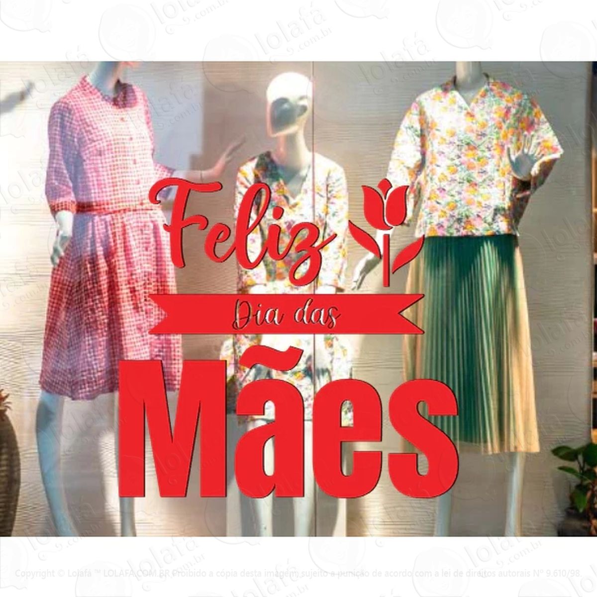 adesivos decorativo para vitrine de dia das mães mod:32