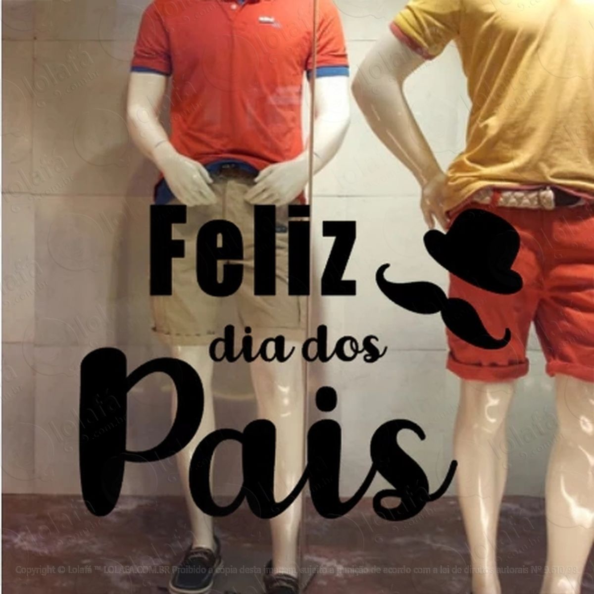 adesivos decorativo para vitrine de dia dos pais mod:33