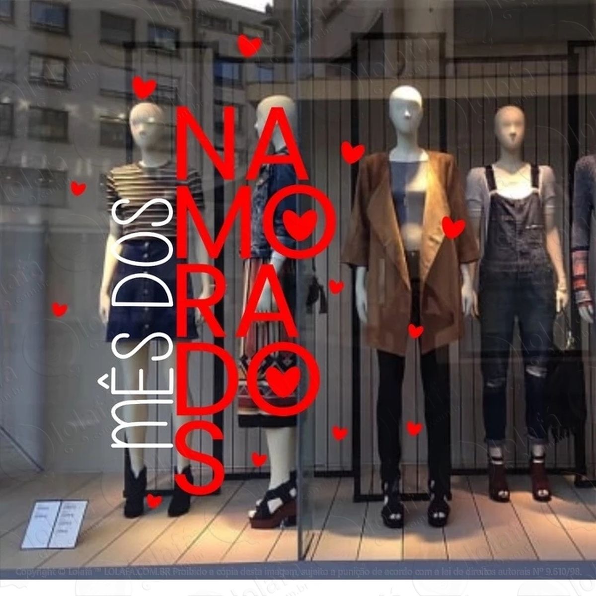 adesivo de vitrine dia dos namorados vitrinismo loja lojista mod:38