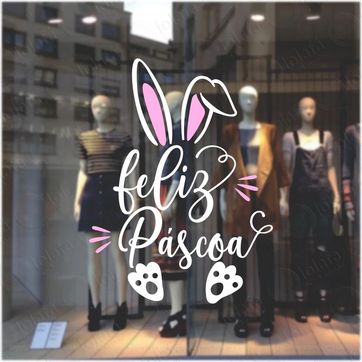 adesivo vitrine páscoa mod:43