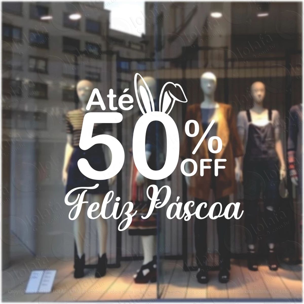 adesivo vitrine páscoa mod:45