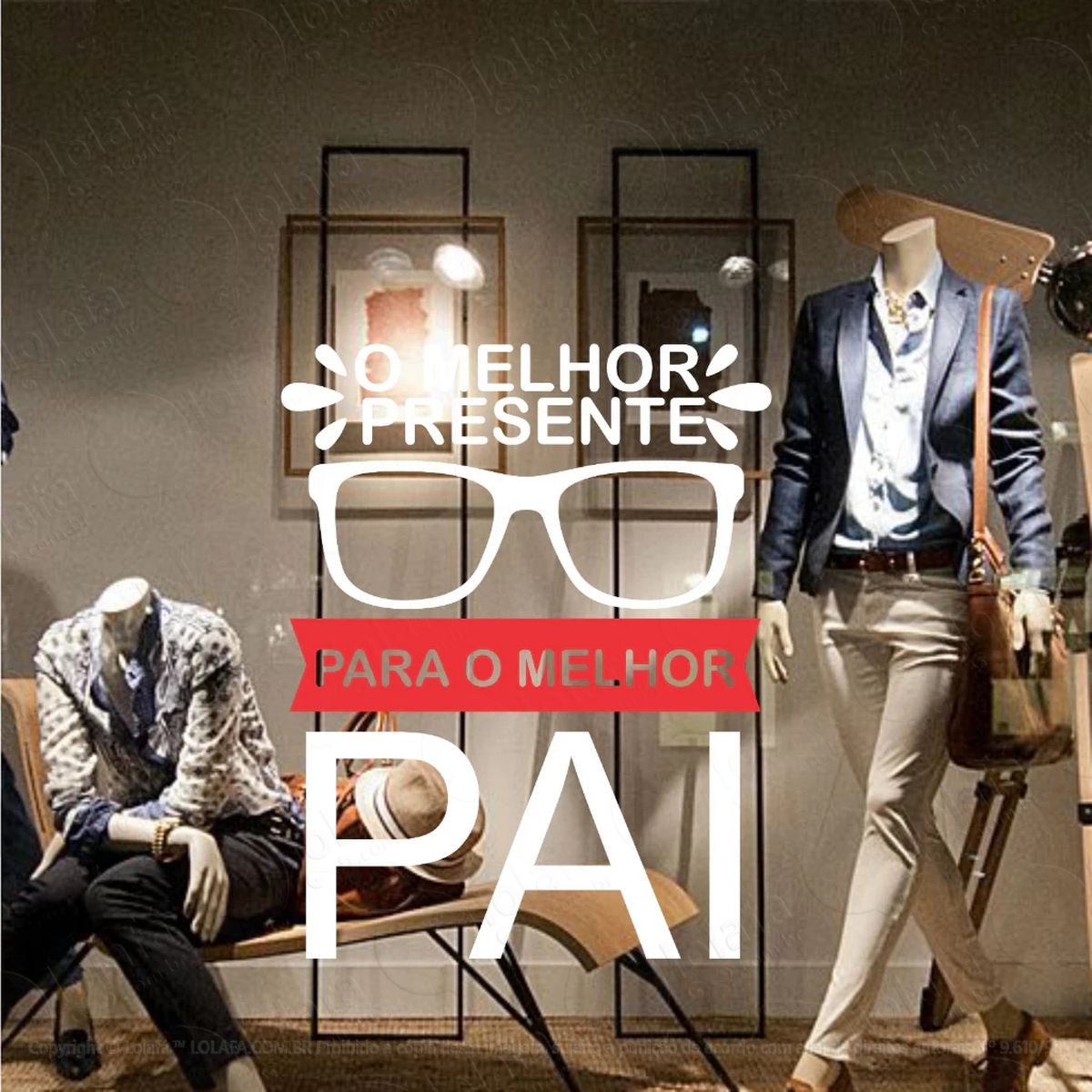Adesivo De Vitrine Dia Dos Pais Decoração De Loja Mod:48