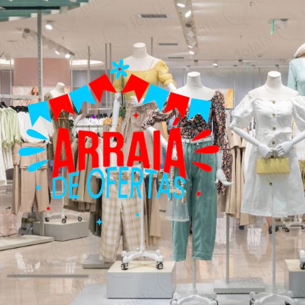 Adesivo De Vitrine Arraia De Ofertas Festa Junina Mod:50