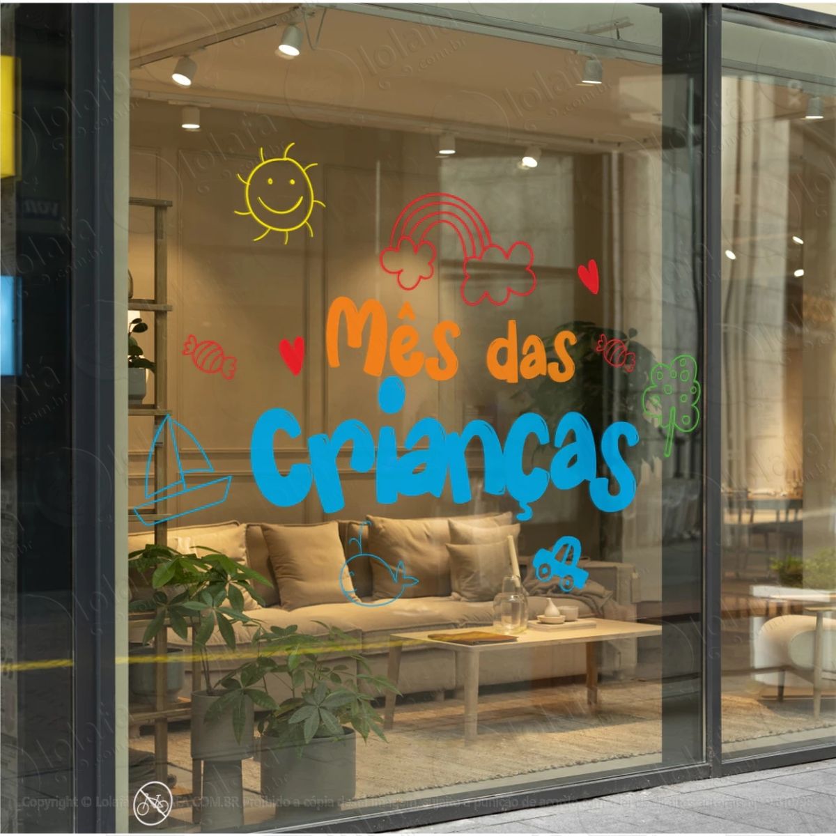 Kit Adesivo Para Vitrine Dia Das Crianças Mod:51