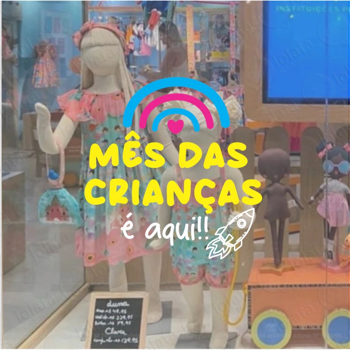 Adesivo Decorativo Dia Das Crianças Para Vitrine Mod:52