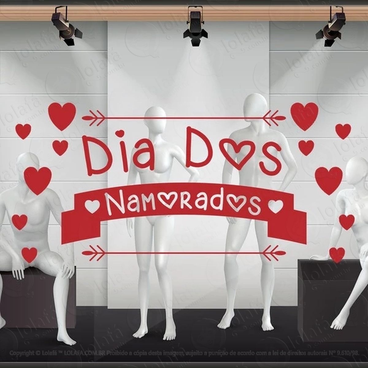 adesivo vitrine dia dos namorados mod:57