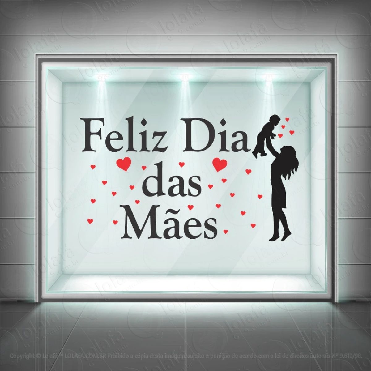 adesivo vitrine em recorte dia das mães mod:58