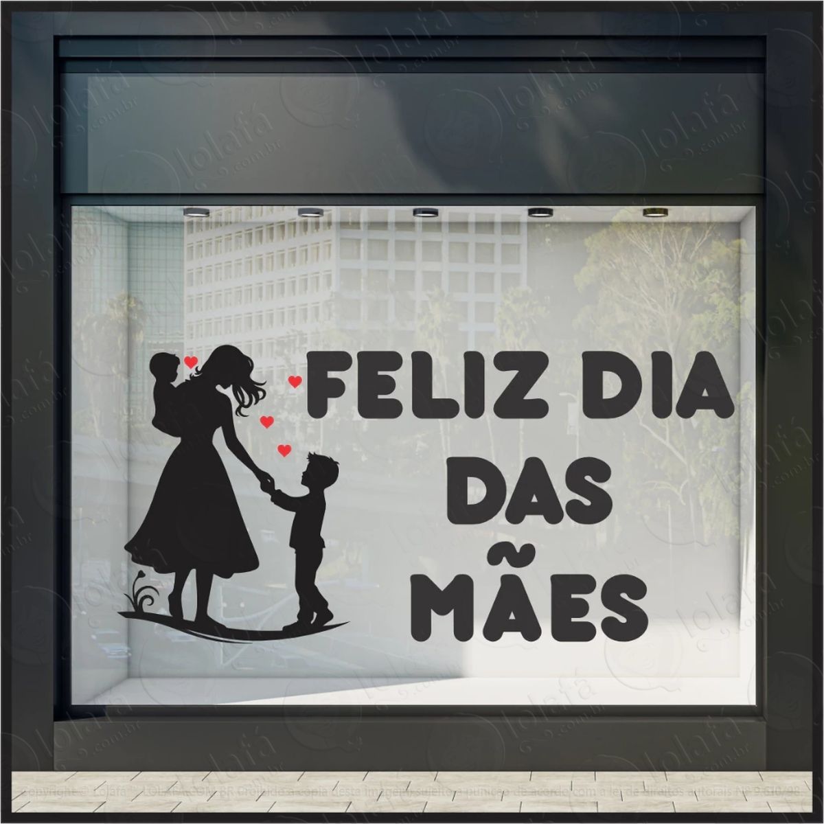 adesivo vitrine em recorte dia das mães mod:59