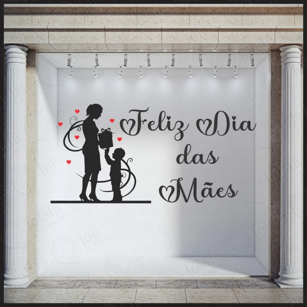 adesivo vitrine em recorte dia das mães mod:60